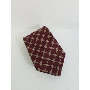 Brooks Brothers "346" Neck tie Pure Silk Made in USA Italy Woven Crimson Blue